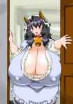  :d against_wall animal_ears ass bangs bell bell_collar big_breasts black_eyes black_hair blue_dress blurry blush breast_press breasts ceiling cleavage collar cow_bell cow_ears cow_girl cow_horns cow_tail cowboy_shot depth_of_field door doorway dress erect_nipples eyebrows eyebrows_visible_through_hair fat frills gigantic_breasts hair_between_eyes hand_up happy hat hips horns huge_ass huge_breasts indoors jewelry large_breasts long_hair long_sleeves looking_at_viewer maid milf nipples open_door open_mouth outline outstretched_arm pantyhose parted_bangs plump ribbed_sweater ring sagging_breasts shiny shiny_hair short_dress short_sleeves smile solo standing sweat sweater tail tatara taut_clothes thick_thighs wedding_band wide_hips window 