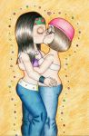  american_dad blush family_guy hayley_smith haymeg hugging kissing meg_griffin yuri 