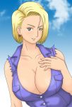  android_18 big_breasts breasts camaleon camaleon_(artist) cleavage dragon_ball dragon_ball_z 