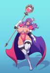 1girl breasts color_agent crown female female_only huge_breasts human human_only large_ass large_breasts nipples partially_clothed purple_hair red_eyes staff violet_(color_agent)