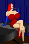  big_breasts breasts closed_eyes jessica_rabbit red_hair who_framed_roger_rabbit 