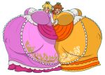 2_girls female_only hyper_pregnancy nintendo pregnant princess_daisy princess_peach