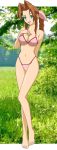 1girl aerith_gainsborough bikini breasts female_only final_fantasy final_fantasy_vii full_body outside pervyangel tall_image