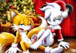  archie_comics barby_koala bbmbbf breasts christmas christmas_tree cleavage footjob miles_&quot;tails&quot;_prower mobius_unleashed palcomix santa_costume santa_hat sega sonic_(series) sonic_the_hedgehog_(series) white_fur yellow_fur 