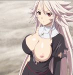  aldora areola big_breasts breast_slip breasts brown_eyes cross crucifix high_res jewelry long_hair necklace nipples nun one_breast_out pink_hair pink_nipples queen&#039;s_blade red_eyes screencap stitched torn_clothes white_hair 