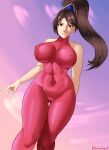 1girl abs alluring big_breasts bodysuit breasts cameltoe cleavage covered_abs covered_female_abs erect_nipples female_abs female_only kunoichi looking_at_viewer nipples project_soul skin_tight solo_female soul_calibur soul_calibur_ii soul_calibur_iii soul_calibur_vi sowilo taki taki_(soulcalibur) thick_thighs tight_clothing voluptuous