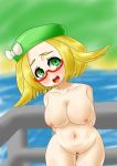 bel_(pokemon) bianca_(pokemon) blonde_hair breasts glasses green_eyes huge_breasts humans_of_pokemon nipples nude pokemon pokemon_black_and_white pokemon_bw rountain_(pixiv_id_1290536)