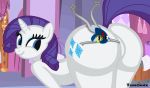 anthro ass big_ass blue_eyes blue_hair color curtains cutie_mark equine female friendship_is_magic hair horn horse inside looking_at_viewer looking_back my_little_pony nude pony presenting presenting_hindquarters purple_hair rarity_(mlp) smile tumiohax unicorn white_fur