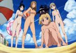  4_girls beach blair blush clean cloud elizabeth_thompson facing_viewer fisheye looking_at_viewer maka_albarn mascot multiple_girls nakatsukasa_tsubaki nipples nude nude_filter nudist oppai patricia_thompson photoshop pussy sky smooth soul_eater squat uncensored undressing various_expressions 