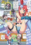  bee-j1 fuuro_(pokemon) high_res naked_suspenders nipples pokemon suspenders topless touko_(pokemon) 