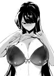  1girl 1girl big_breasts black_hair blush breasts embarrassed komi-san_wa_komyushou_desu komi_shouko long_sleeves 