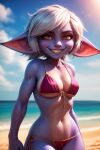 ai_generated beach bikini league_of_legends purple_skin tristana white_hair yordle