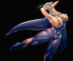  abs bamia blush breasts genderswap latios pixiv_manga_sample pokemon rule_63 sling_bikini sweat swimsuit 
