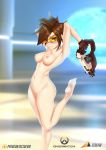  1girl 1girl 1girl artist_cg cg_art female_only female_solo nude overwatch soles tracer_(overwatch) uncensored 