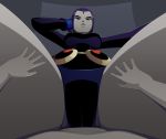  1girl big_breasts big_breasts breasts cleavage dc_comics giantess looking_at_viewer raven_(dc) ravenravenraven solo_focus teen_titans 