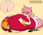  2022 4k amy_rose ass big_breasts blush breasts digitaldomain123 giant_breasts gigantic_breasts grin gun hd high_res high_resolution huge_breasts hyper hyper_breasts laser_gun miles_&quot;tails&quot;_prower paizuri panties pink_fur pink_hair pinned pinned_down sega smirk smirking smothering sonic_the_hedgehog_(series) yellow_fur yellow_hair 