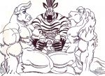 bull horse jerking_off muscle musclewolf_(artist) threesome zebra