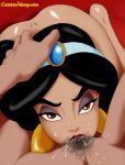 aladdin aladdin_(series) alluring brown_eyes cartoonvalley.com deepthroat disney fellatio helg_(artist) oral princess_jasmine tagme