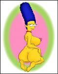  ass erect_nipples huge_breasts looking_over_shoulder marge_simpson nude smile the_simpsons thighs 