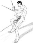 1boy berserk bondage completely_nude_male guts_(berserk) male male/female nude nude_male sketch torture unknown_artist
