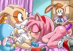  3_girls amy_rose anal anal_dildo areolae bbmbbf blush breasts caught chao cheese_the_chao cream_the_rabbit cunnilingus fingering furry licking masturbation mobius_unleashed nipples palcomix penis pussylicking sega small_breasts sonic sonic_(series) sonic_the_hedgehog_(series) tongue vanilla_the_rabbit walk-in yuri 