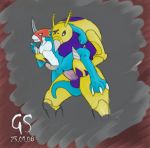 anal cropped_legs dated digimon digmon flamedramon penis