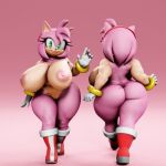 1girl 3d 3d_(artwork) 3d_model alternate_breast_size alternate_version_available amy_rose anthro areola big_ass big_breasts boots breasts dat_ass eulipotyphlan female female_only furry gloves green_eyes grin hairband huge_breasts looking_at_viewer navel nipples nude nude_female pink_fur pussy sega sideboob solo_female sonic_the_hedgehog_(series) vulkyasha