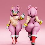 1girl 3d alternate_version_available amy_rose anthro ass big_ass boots breasts dat_ass eulipotyphlan female furry genitals gloves green_eyes hairband hedgehog high_res humanoid looking_at_viewer mammal muscular muscular_anthro muscular_female navel nipples nude pink_body pussy sega small_breasts solo_female sonic_the_hedgehog_(series) tail vulkyasha