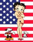 american_flag betty_boop betty_boop_(series) big_breasts dog mole_(artist) pudgy_(betty_boop)