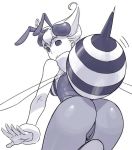  antennae ass bee_girl big_ass capcom darkstalkers go_robots insect_girl monochrome monster_girl pantyhose pussy q-bee vampire_(game) 
