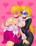 areolae bemani big_breasts breasts breasts_out_of_clothes elle_(pop&#039;n_music) fingernails grabbing_breasts heart huge_breasts koko_(pop&#039;n_music) nipples pop&#039;n_music