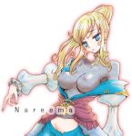  1girl blonde_hair blue_eyes blue_mage blush breasts dress earrings final_fantasy final_fantasy_xi hume jewelry long_hair nareema oxoxox perky_breasts ponytail see-through solo 