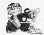  evil_monkey family_guy monkey monochrome rough_canvas 