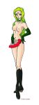  1girl boots breasts emerald esmeraude female female_only gloves green_boots green_gloves green_hair long_gloves long_hair nude sailor_moon solo standing white_background 