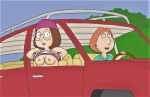  breasts family_guy flashing lois_griffin meg_griffin nipples no_bra sweater_lift 