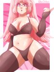 1girl alternate_costume big_breasts black_panties female_focus female_only fire_emblem fire_emblem:_three_houses hilda_valentine_goneril imchiharu lingerie long_hair nintendo panties pink pink_eyes pink_hair solo_female solo_focus stockings tagme thick thick_thighs twin_tails underwear video_game_character video_game_franchise