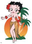 5_fingers 5_toes barefoot betty_boop betty_boop_(series) big_breasts black_hair mole_(artist) short_hair solo_female topless