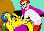  american_dad big_breasts blue_skin cheating_wife crossover cum_inside dialogue family_guy glasses luann_van_houten penis puffy_pussy steve_smith uso_(artist) vaginal yellow_skin 