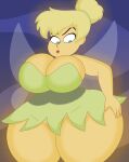  1girl 3barts big_breasts blonde_hair breasts clothing disney disney_fairies dress fairy fairy_wings female_only glowing insanely_hot peter_pan sexy sexy_body sexy_breasts thick_thighs tinker_bell wide_hips wings 