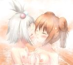  2girls bath blush breasts closed_eyes flat_chest gym_leader hair homika_(pokemon) kiss kissing mei_(pokemon) multiple_girls nipples nude pokemon pokemon_(game) pokemon_bw2 water yuri 