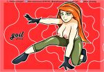  breasts erect_nipples gloves kim_possible kimberly_ann_possible leggings no_bra thighs topless 