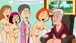 4girls barbara_pewterschmidt big_breasts carol_pewterschmidt carter_pewterschmidt cheating_wife cum_inside dialogue family_guy lois_griffin meg_griffin penis puffy_pussy uso_(artist) vaginal