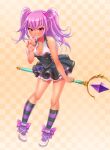 chris_(project_qt) lollipop looking_at_viewer nutaku project_qt purple_hair skirt staff
