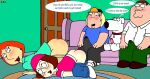  blushing breasts brian_griffin chris_griffin dialogue erection family_guy lois_griffin nude_female nude_male peter_griffin presenting puffy_pussy red_anus uso_(artist) 