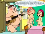  blushing breasts dialogue erection family_guy lois_griffin meg_griffin nude_female nude_male peter_griffin puffy_pussy red_anus stoned uso_(artist) 