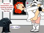 blushing breasts darth_vader dialogue erection family_guy lois_griffin nude_female nude_male princess_leia_organa_(cosplay) puffy_pussy red_anus star_wars stewie_griffin stormtrooper uso_(artist) vaginal