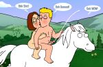 blushing breasts dialogue erection family_guy horse meg_griffin nude_female nude_male puffy_pussy red_anus uso_(artist)