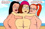 american_dad blushing breasts debbie_hyman dialogue ellen_(family_guy) erection family_guy meg_griffin nude_female nude_male presenting puffy_pussy red_anus uso_(artist)