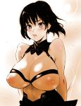  1girl big_breasts black_hair blush breasts character_request female_only hair huge_breasts nipples pout sekigan_juu_mitsuyoshi short_hair solo solo_female st-retcher 