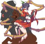  1girl arakune arc_system_works ass back beastiality black_hair blazblue blazblue:_calamity_trigger breasts china_dress chinadress chinese_clothes dress glasses hair_ornament litchi_faye_ling long_hair monster nipples oekaki open_mouth panties panty_pull ponytail saliva sex tentacle tentacles underwear unpokotan vaginal very_long_hair 